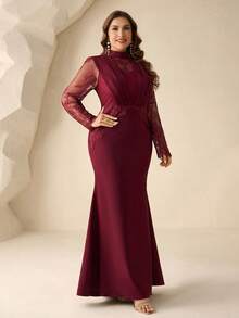 Coutiva 高端晚礼服、正式礼服、优雅新娘母亲礼服 - 酒紅色 - 查看 4