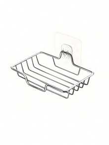 1Pc/2Pcs Stainless(Silver, Black) Steel Wall Mounted Soap Dish, Bathroom Soap Holder, Adhesive Drain Soap Dish, Rust-Proof & Waterproof, Home Bathroom Decor, Autumn Decor, Back To School Decor - multicolor - View 23