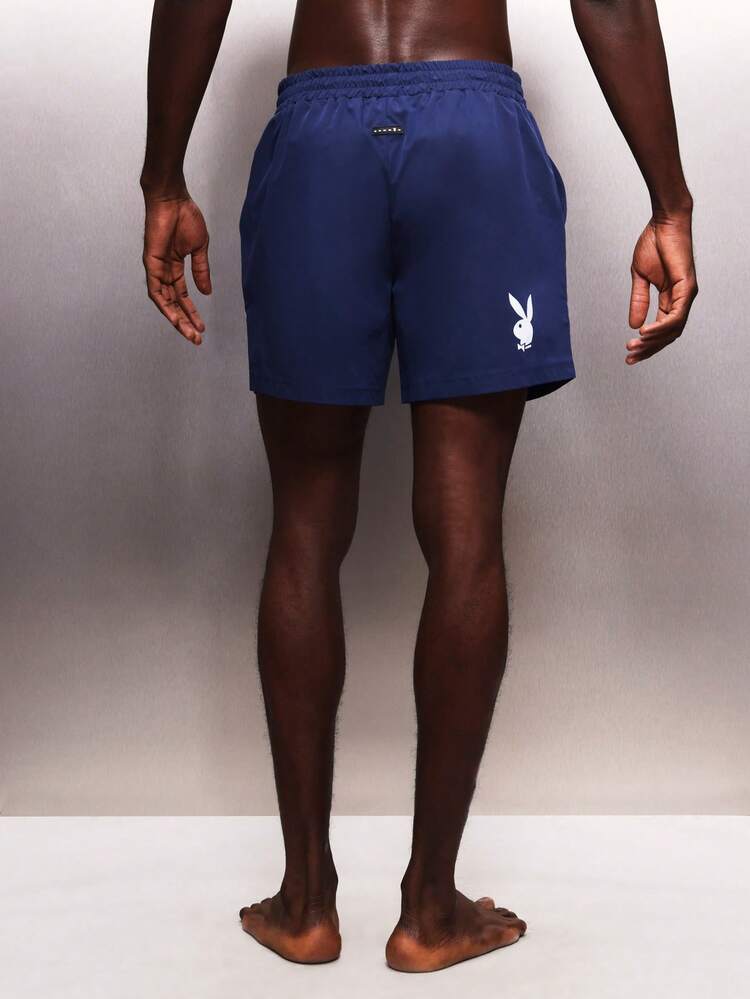 PLAYBOY X SUMWON Essential Beach Shorts With Drawstring Waistband