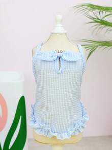 PETSIN 狗狗服装、猫咪服装、动物裙装、宠物春夏新品系列、幼犬连衣裙、公主风百搭连衣裙、条纹印花、小型动物服装、清凉防晒霜 - 彩色 - 查看 5