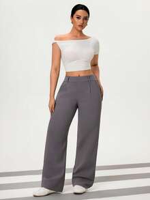 Flexra Quần skinny co giãn dáng thường ngày dành cho nữ, họa tiết đồng xu cổ điển. - Màu Xám nhạt - Xem 3