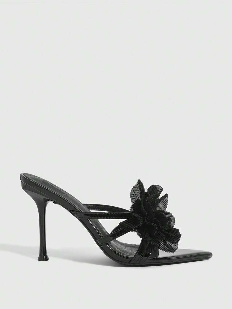 CUCCOO SZL Women's Pointed Toe Stiletto High Heels, Elegant, Sweet, Romantic Leather Pumps, Peep Toe Shoes, Formal Dress Shoes For Afternoon Tea, Date, Fashion Party, Work Outfit, Graceful Style, Versatile Basic, Halloween