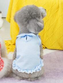 PETSIN 狗狗服装、猫咪服装、动物裙装、宠物春夏新品系列、幼犬连衣裙、公主风百搭连衣裙、条纹印花、小型动物服装、清凉防晒霜 - 彩色 - 查看 6