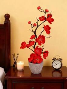 1 chậu hoa đào nhân tạo 30cm kèm bình, cây hoa mùa xuân nhân tạo trang trí trong nhà và ngoài trời, cây giả, trang trí mùa thu, phòng, bàn làm việc, trang trí sân vườn, đồ trang trí nhà cửa ngày Valentine, hoa giả trang trí phòng khách, đám cưới, sinh nhật, trang trí mùa thu, trang trí nhà bếp, cây giả trang trí nhà cửa, đồ dùng học tập cho năm học mới - trắng - Xem 7