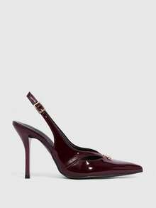 CUCCOO SZL 女士深红色时尚经典简约搭扣通勤办公休闲细高跟鞋 - 紅木色 - 查看 4