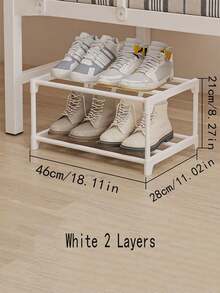 1PC Steel Pipe & Plastic Simple Shoe Rack, Space-Saving Under-Bed Shoe Storage Organizer, Multi-Tier Entryway Shoe Rack - Multicolor - View 5