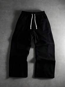 Manfinity Roghcode 男士街头风拼接修身运动裤 男士灰色喇叭运动裤 喇叭运动裤 喇叭裤 男士S码 Pro Club运动裤 男士喇叭运动裤 灰色慢跑裤 宽松灰色运动裤 男士 男士运动裤 男士阔腿运动裤 男士抓绒裤，宽松，印花，Friends，另类，Friends，街头服饰，男士，慢跑，连帽衫 - 黑色 - 查看 6