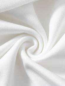 Girlism 少女修身网纱印花T恤，适合派对、休闲、夏季、毕业典礼、返校、度假、节日、午餐、音乐节等场合，花朵图案露脐上衣，印花露脐上衣，透视上衣，女童透视上衣，漂亮上衣，女士夏季上衣，白色印花上衣，褶皱上衣 - 白色 - 查看 3