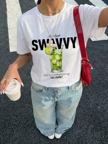 NORVETH 男士印花T恤，印有夏季柠檬冰茶图案，非常适合日常休闲穿着。 - 白色 - 查看 8