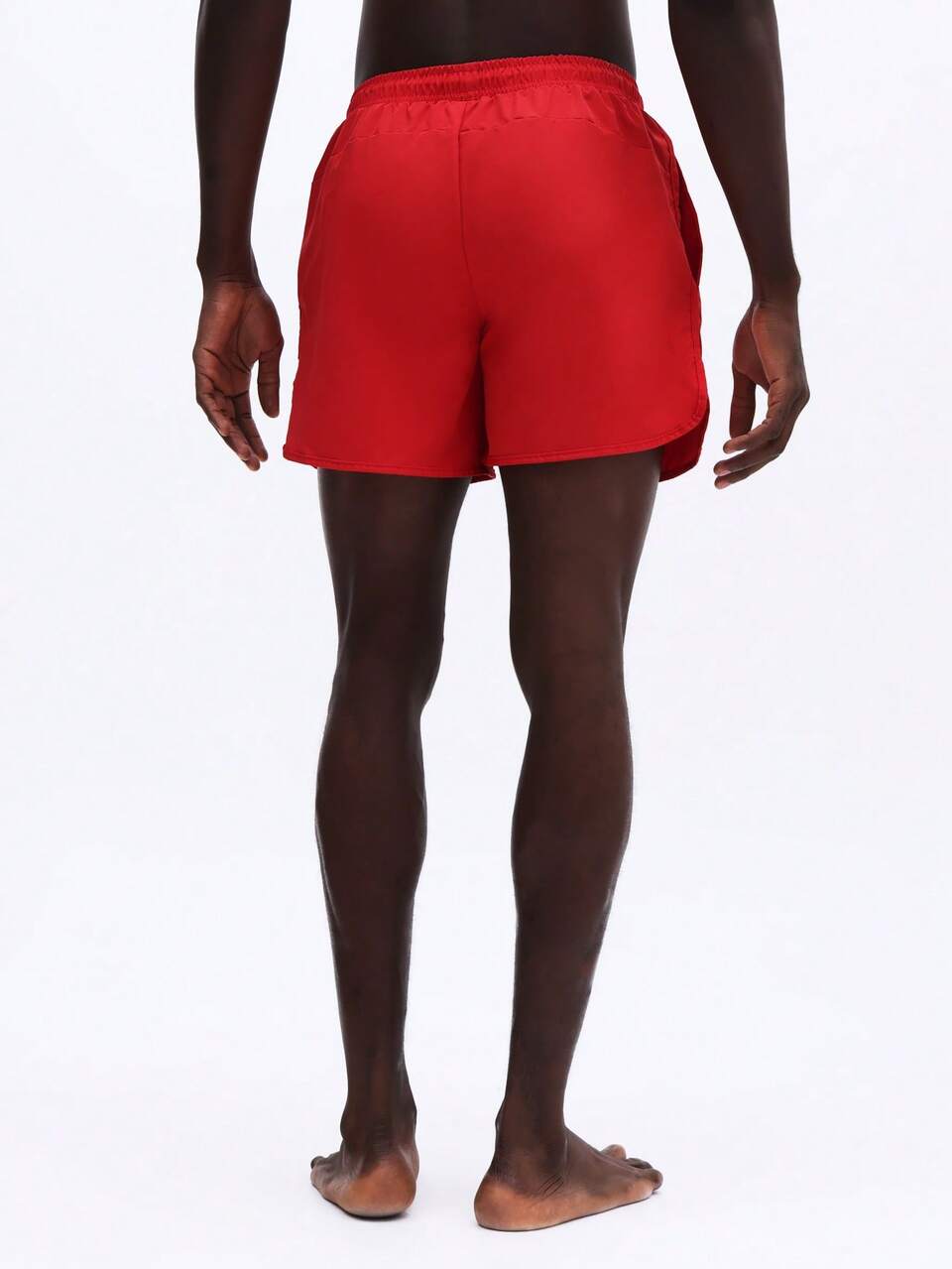 Pantaloncini da bagno con orlo curvo e coulisse