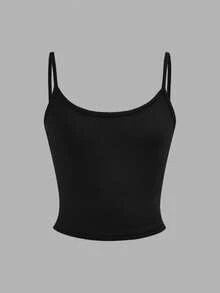 Tween Girl Casual Sports Minimalist Basic Knit Solid Color Fitted Cropped Tank Tops 4pcs Set Tween Girl - Burgundy - View 8