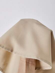 SHEIN 少女休闲优雅校园风淑女户外圆领两件套吊带连衣裙，配腰带，夏季 - 卡其色 - 查看 7