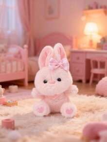 POKOJA LAND 4个15厘米/5.90英寸复活节兔子毛绒玩具，可爱动物兔子带蝴蝶结，填充动物玩偶，装饰创意礼物，适合儿童生日派对、家居装饰、女孩房间装饰 - 彩色 - 查看 18