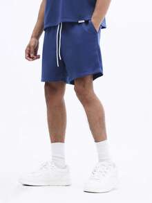 SUMWON Casual Collared Polo Short Sleeve Matching Set With Embroidered Los Angeles Logo Chest Print Relaxed Fit Comfortable Coordinated Outfit Royal Blue - Blue - View 4