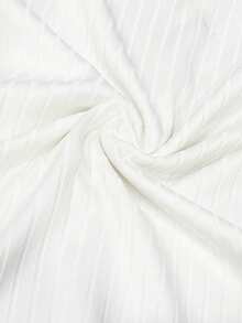 Resyla Women's Casual Contrast Trim Bow Embroidery Ribbed Knit Short Sleeve T-Shirt, Summer - Black and White - View 4