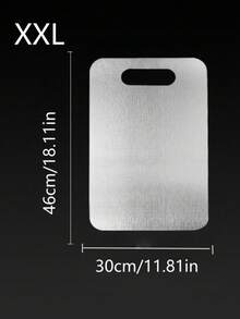 Tabla de cortar de acero inoxidable de doble cara, a prueba de óxido, duradera, muy adecuada para carne, frutas y verduras - Esterilla de cortar de cocina de alta gama con mayor higiene - Plateado - Ver 14