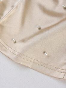 Franclia Women's Hooded Strap Bubble Bead Camisole - Champagne - View 3