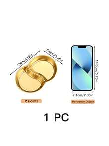 1个不锈钢双格/三格/四格酱料碟，韩式烤肉蘸酱盘，圣诞礼物，学习用品 - 金色 - 查看 14