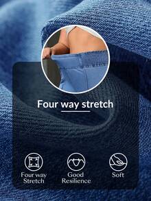 Flexra 大码女式街头休闲运动牛仔喇叭裤 - 淺色水洗藍 - 查看 7