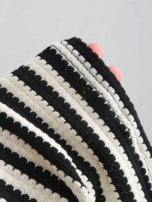 Sweetra 女士撞色条纹露背针织抹胸修身迷你连衣裙，夏季 - 彩色 - 查看 6