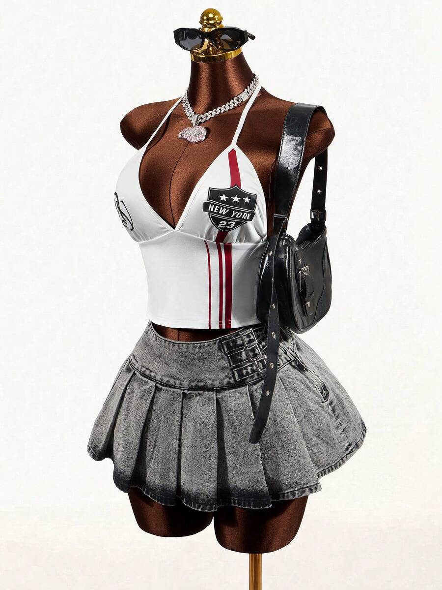 Mistrie Women's White Casual Sports Camisole Tank Top, V-Neck Sleeveless Shirt, New Style Vacation Boho Sexy Plain Plaid Striped Casual - White - View 1