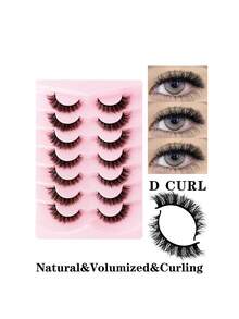 7 Pairs Of Natural Long Transparent Band Cat Eye False Eyelashes, Beginners Exquisite And Comfortable Eyelash For Daily, Dating And Holiday Use Strip Lashes, Lashes, Eyelashes, Fake Lashes - Black - View 3