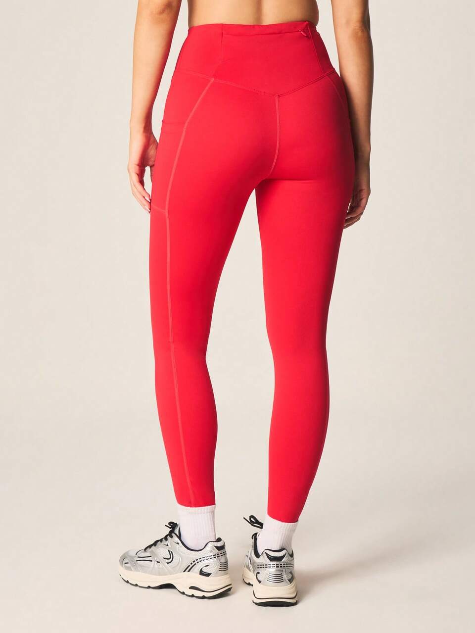 MISSGUIDED 하이라이즈 액티브 레깅스, 옆선 디테일이 있는 피트되는 풀렝스 운동복 바지
