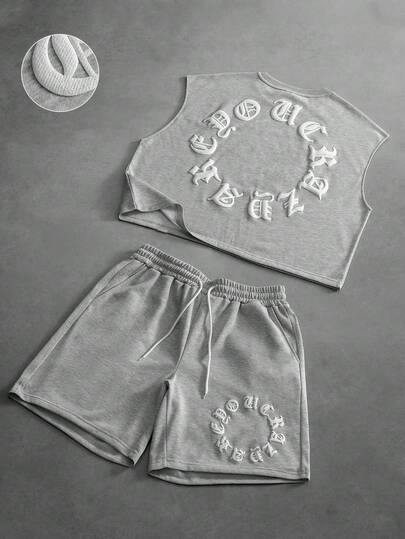 PAVTROS Men's Street Fashion Sleeveless Top & Shorts Set