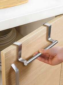 Madebyblanc 1PC Single Rod Towel Rack Cabinet Door Back Type Hanging Rack Non-Punched Towel Rod - Multicolor - View 3