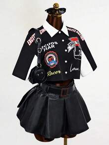 Mistrie 女士字母印花撞色单排扣休闲短袖衬衫，夏季，夏季上衣，夏季，夏季假期，女士夏季，春季，春季女士，春假，春季，春季，春季女士，春季女士，度假女士，女士假期，夏季假期，女士假期，假期，假期，夏季假期，女士海滩假期 - 白色 - 查看 3