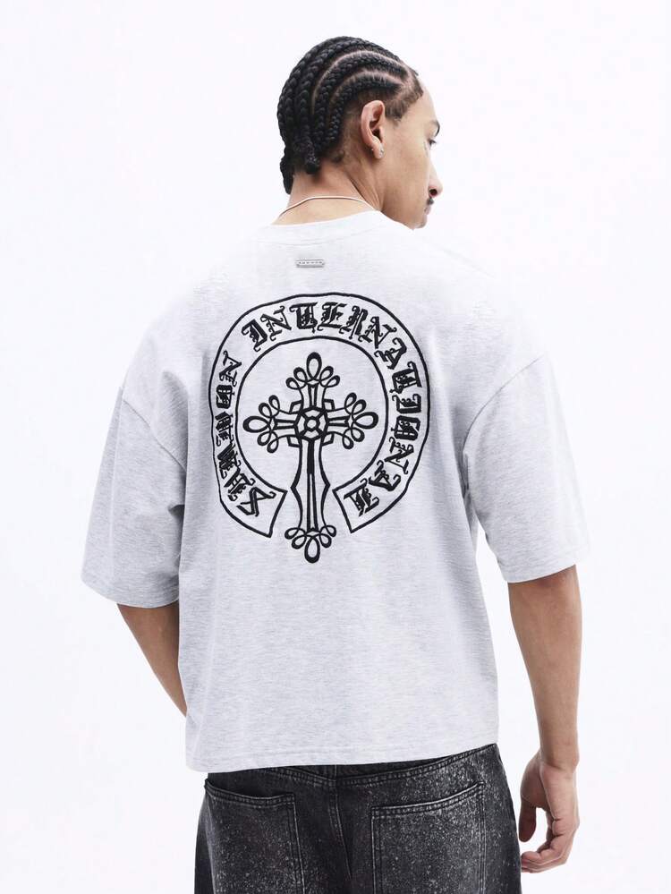 Jersey-T-Shirt mit gekreuztem Rückenmotiv