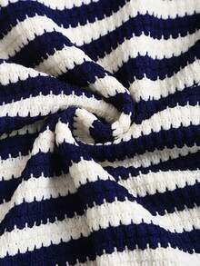 Sweetra Váy ống bó sát hở lưng họa tiết sọc tương phản dành cho nữ, mùa hè - Nhiều màu - Xem 5