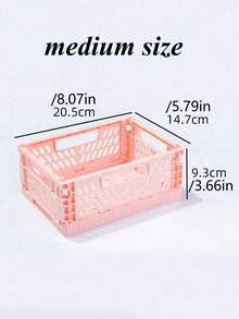 1pc Mini Storage Basket Foldable Household Desktop Miscellaneous Sorting Box Dormitory Portable Multi Functional Solid Color Storage Basket - Multicolor - View 19