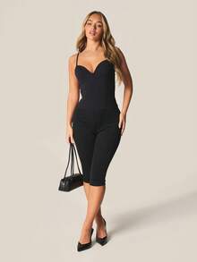 MISSGUIDED Fitted Corset Top With Sweetheart Neckline And Adjustable Spaghetti Straps For Night And Evening Occasions - Black - View 3