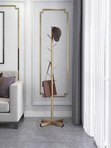 1pc Coat Rack, Stainless Steel Floor-Standing Coat Rack, Simple Coat Hanger, High-End Premium Bag And Hat Rack. - Gold - View 6