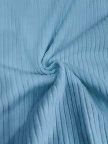 Franclia 女士优雅休闲V领短袖T恤 - 藍色 - 查看 4