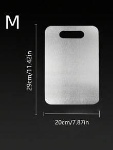 Tabla de cortar de acero inoxidable de doble cara, a prueba de óxido, duradera, muy adecuada para carne, frutas y verduras - Esterilla de cortar de cocina de alta gama con mayor higiene - Plateado - Ver 7