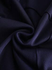 Franclia Đầm ngắn dự tiệc cocktail thanh lịch dành cho nữ, đầm công sở cổ tròn sang trọng, thích hợp mặc hàng ngày. - Màu xanh hải quân - Xem 4