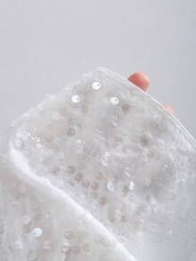 Sweetra 性感V领串珠露背吊带背心，波西米亚风格，适合夏季度假和派对 - 白色 - 查看 6