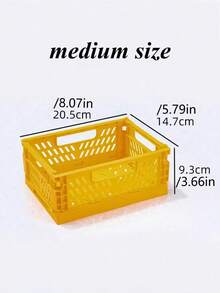 1pc Mini Storage Basket Foldable Household Desktop Miscellaneous Sorting Box Dormitory Portable Multi Functional Solid Color Storage Basket - Multicolor - View 26