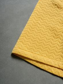 Manfinity Homme Áo sơ mi nam tay ngắn màu trơn, cài một hàng khuy, kiểu dáng thường ngày, màu vàng, áo sơ mi nam có họa tiết, áo sơ mi nam màu vàng chanh, áo sơ mi nam. - Màu vàng - Xem 3