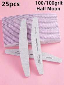 25pcs Nail Files, 100/180 Grit Sandpaper Nail Files, 10pcs Professional Washable Double-Sided Coarse Foot File, Heavy Duty, For Acrylic Nail Removal, Pedicure Manicure Tools - Multicolor - View 15