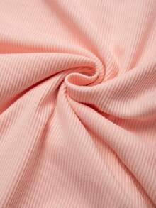Franclia Women's Fashion Front Ruched Split Hem T-Shirt, Summer Tops For Women Elegant Light Pink Tops Pink Top Women Baby Pink Tops Sleeveless Pink Top - Pink - View 4
