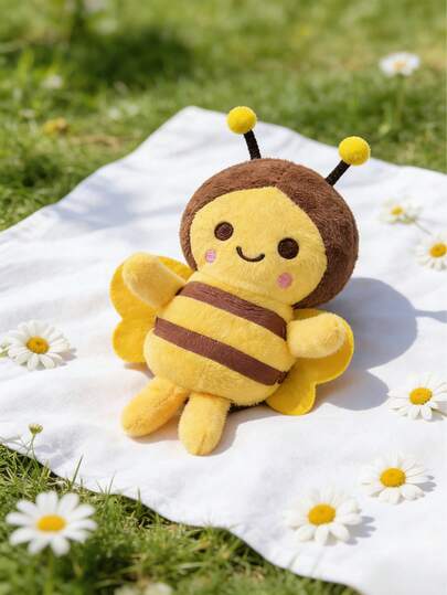 POKOJA LAND - BESTSELLERS 1 Pc Bees Soft Toy Small Bee Stuffed Animal Honeybee Plush Keychains Realistic Cartoon Toys Adorable Doll For Christmas Baby Shower Birthday Party Favors Handbag Bag Bag Pendant,Suitable As A Holiday Birthday Gift