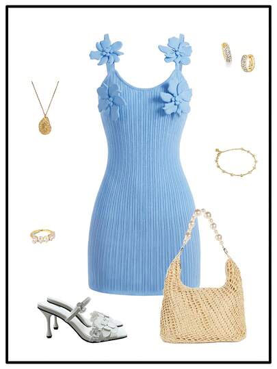 GlowEve Spring/Summer New Handpainted Sleeveless A-Line Waist Fitted Casual Women Sweater Dress