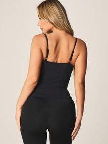 MISSGUIDED Fitted Corset Top With Sweetheart Neckline And Adjustable Spaghetti Straps For Night And Evening Occasions - Black - View 2