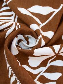 Linhara 女士休闲印花V领系带袖短款连衣裙，舒适百搭，适合通勤、休闲、海滩、日常办公穿着，春夏皆宜。 - 彩色 - 查看 8