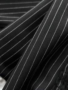 Elamini YK2 Women's Retro Sweet & Spicy Waist Cinched Patchwork Striped Shirred Camisole Top - Black - View 6