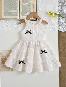 SHEIN 女婴休闲度假针织连衣裙，适合旅行 - 白色 - 查看 4