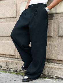 Major Grit Plus Size Men's Casual Loose Fit Pants, Suitable For Commuting - Navy Blue - View 6